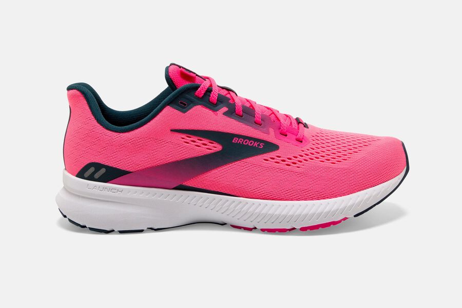 Brooks Launch 8 Road Running Shoes Womens Pink/Navy 473901-UDB